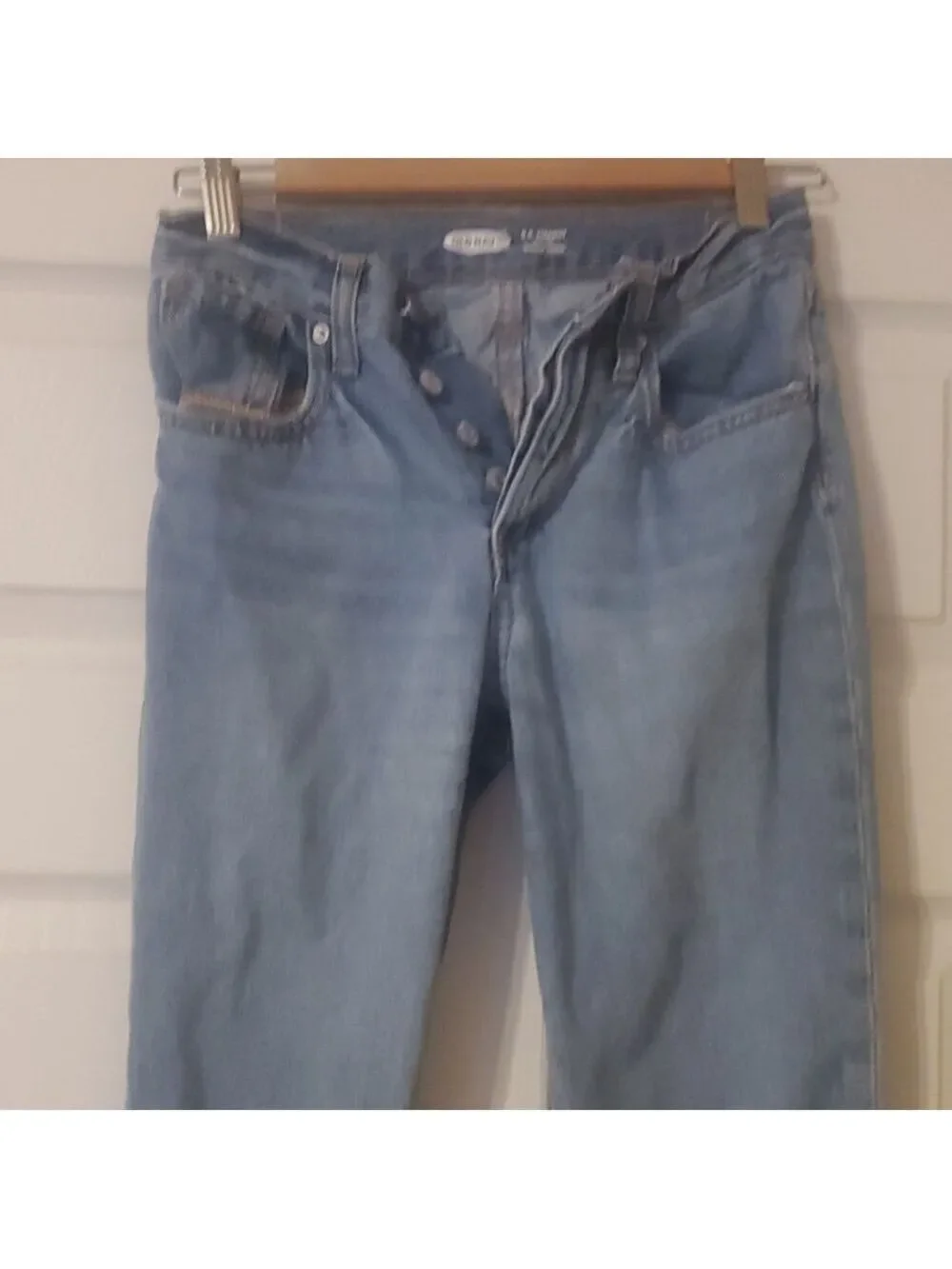 Old Navy Jeans Girl's Sz 12 Light Blue Straight Jeans High Rise Adjustable Waist